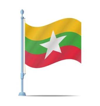 Burma flag 스톡 일러스트