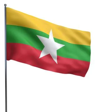 Burma Flag Image Stock Illustration