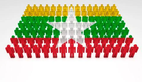 Burma flag parade Illustrazione stock