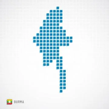 Burma map and flag icon Stock Illustration