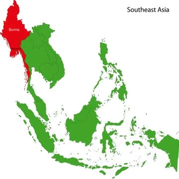 Burma map Stock Illustration