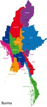 Burma map Stock Illustration