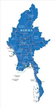 Burma map Stock Illustration