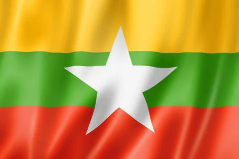 Burma myanmar flag Stock Illustration