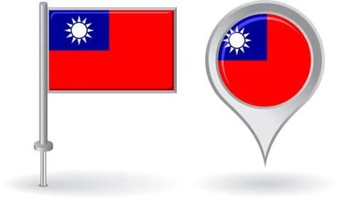 Burma pin icon and map pointer flag. Vector Illustrazione stock
