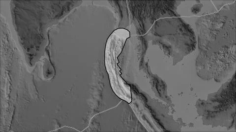 Burma plate separated. Grayscale elevation Stock Illustration