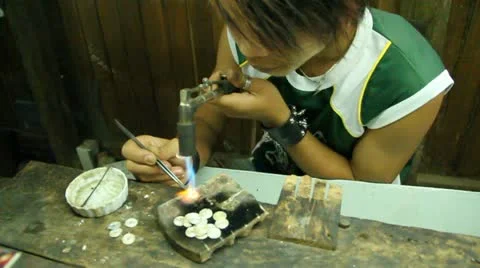 Burma Silver Makers 6 Stock Footage