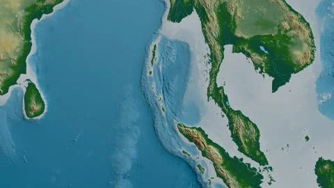 Burma tectonic plate - raster. Physical Stock Illustration