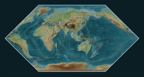 Burma tectonic plate. Wiki. Eckert I. Boundaries Stock Illustration