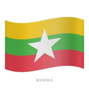 Burma waving flag vector icon. Vector illustration isolated on white. Stock-Illustration