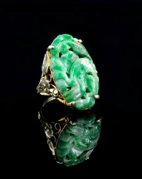 Burmese Jade Ring. Stock Photos