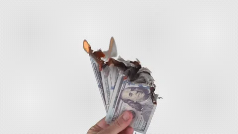 Burn Banknotes Green Screen Dollar Video stock 268865233