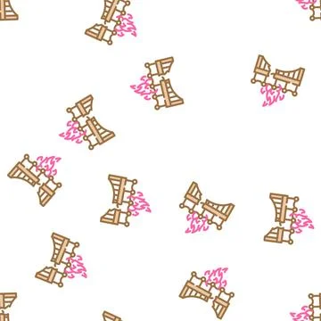 Burn bridge and divorce vector seamless pattern Ilustração Stock