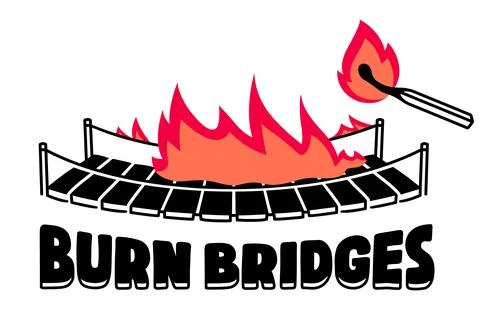 Burn bridges design Stock Illustration