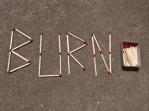 Burn (Caption and the Match Box) Stock Photos