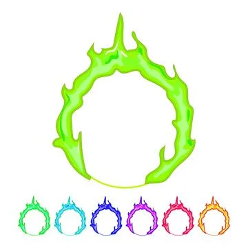Burn circle fire cartoon vector graphic Stock Illustration