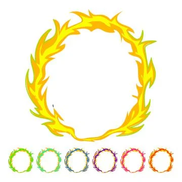 Burn circle fire vector cartoon graphic Stock Illustration
