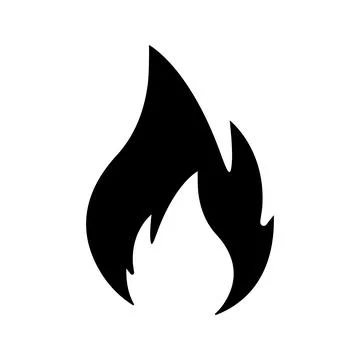 Burn, explosion, flame icon. Black vector graphics. 스톡 일러스트