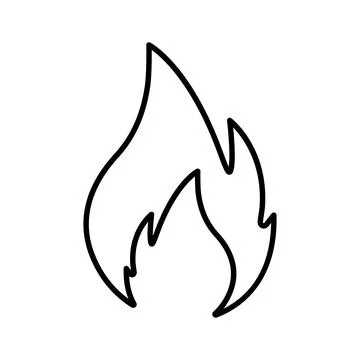 Burn, explosion, flame line icon. Outline vector. Stock Illustration