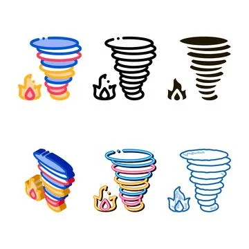 Burn fire diversity tornado icon vector outline Stock Illustration