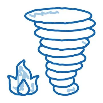 Burn Fire Tornado doodle icon hand drawn illustration Stock Illustration