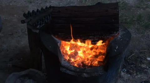 Burn firewood. Stock Footage 53220797