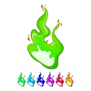 Burn flame cartoon vector graphic Stock Illustration