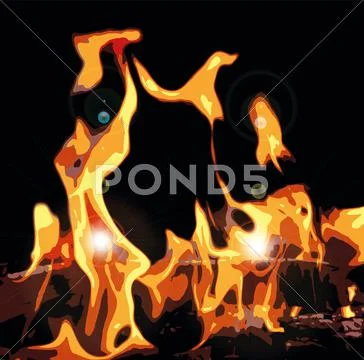 Burn flame fire background Stock Illustration
