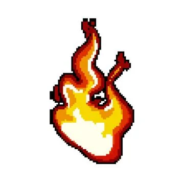 Burn flame pixel art vector illustration Illustrazione stock