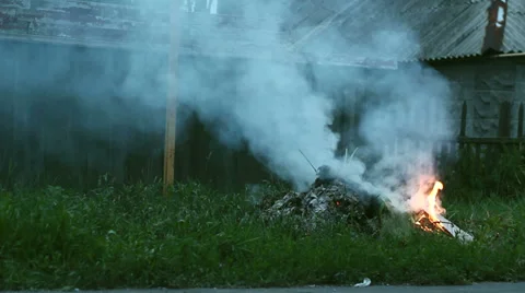 Burn Garbage Stock Footage 39862646