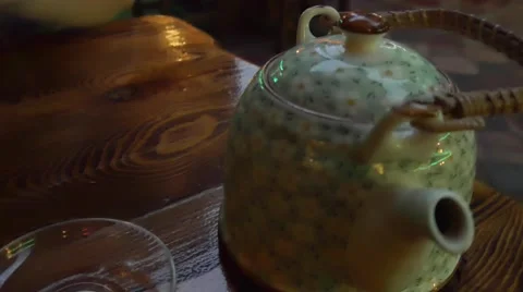 Burn Hand Fired About Hot Tea Kettle Stock Footage 65402260