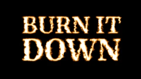 Burn It Down Text Effect Stock Footage 336838743
