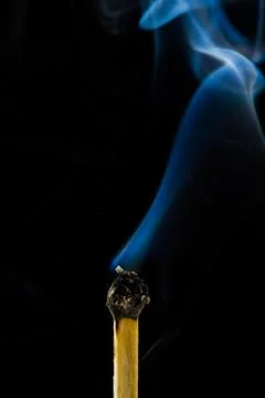 Burn match with smoke Stock Photos