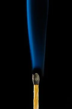 Burn match with smoke Stock Photos