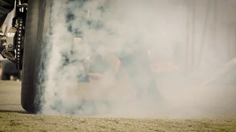 Burn out until tread end Stock-Footage 73535135
