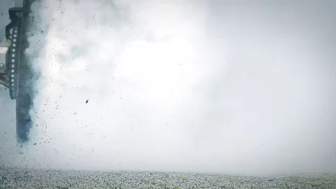 Burn out until tread end Stock-Footage 73537352