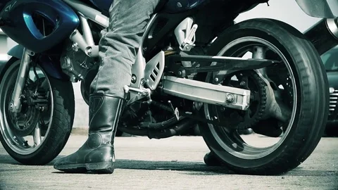 Burn out until tread end Stock-Footage 73539203