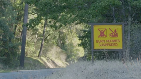 Burn permit suspended sign Stock Footage 316651785