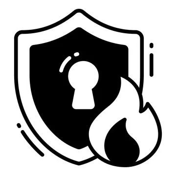 Burn Shield, Protection and security vector icons set cyber computer networ.. Stock Illustration