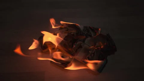 Burn Stack Dollar Stock Footage 272701537