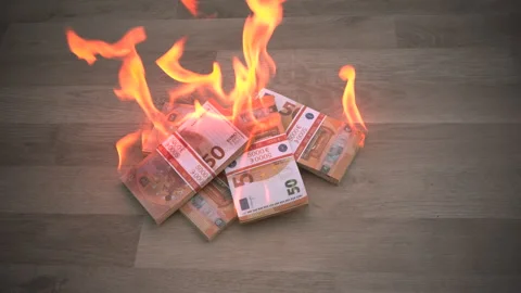 Burn Stack Euro Stock Footage 272700739
