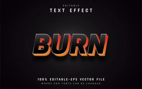 Burn text effects Stock Illustration