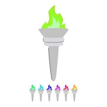 Burn torch fire vector cartoon graphic Stock Illustration