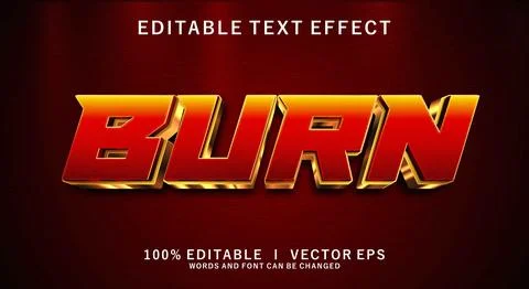 Burn vector text effect with modern style design Stock Illustration