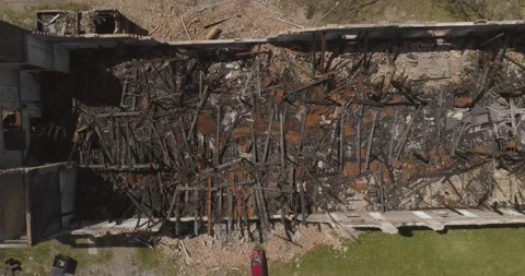 Burned Building Clip 1 Stock Footage 146713703