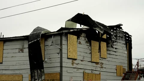 Burned building Stock Footage 234082650