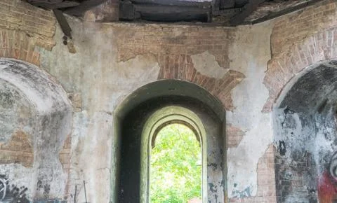 Burned building from the inside Stock Photos