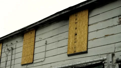 Burned building windows Stock Footage 234082926