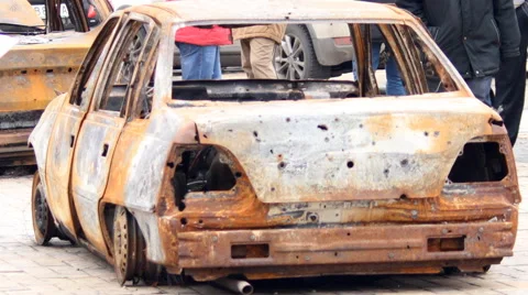 Burned  car Stock Footage 47224572