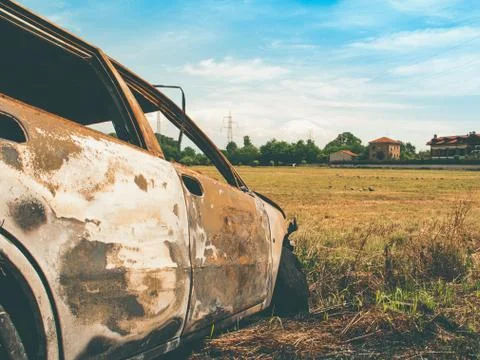 Burned car Stock Photos